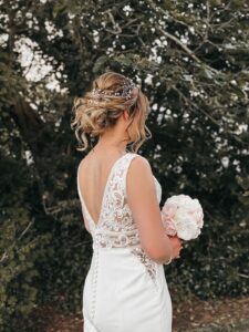 touseled hair up for a bride on her big day